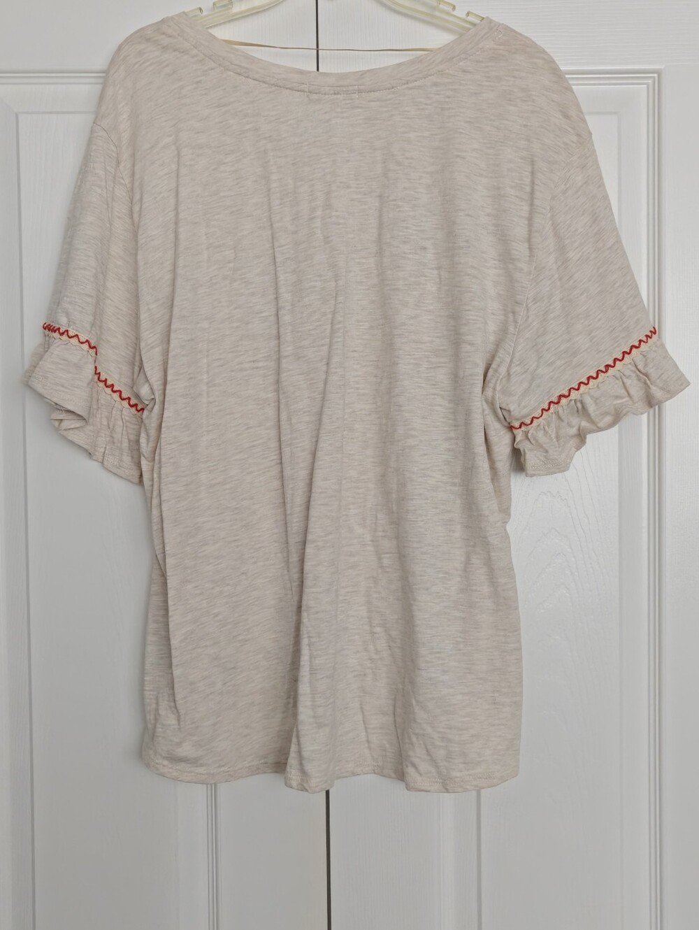 Democracy Beige Tee with Dachshund Skateboard Graphic, Size 1X - Picture 2 of 6